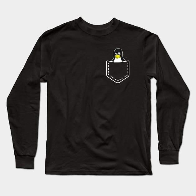 linux in the pocket white Long Sleeve T-Shirt by guicsilva@gmail.com